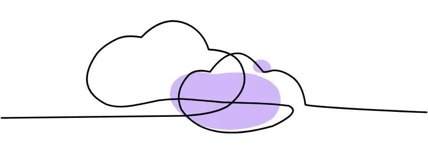14 Line illustration of a soft cloud shape representing compassion