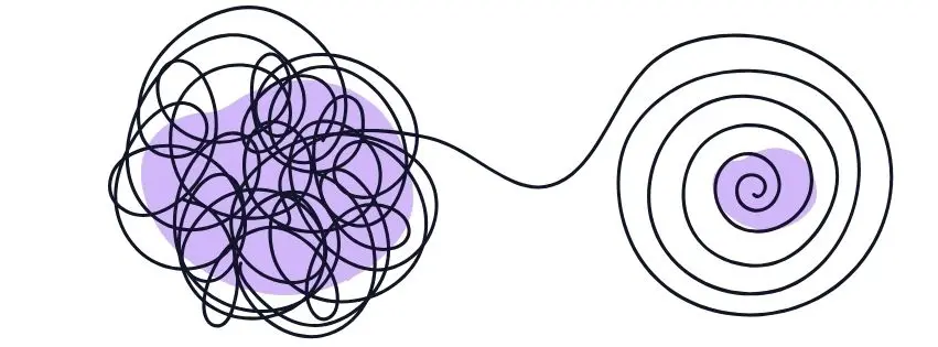 15 Line illustration representing cognitive patterns and thoughts